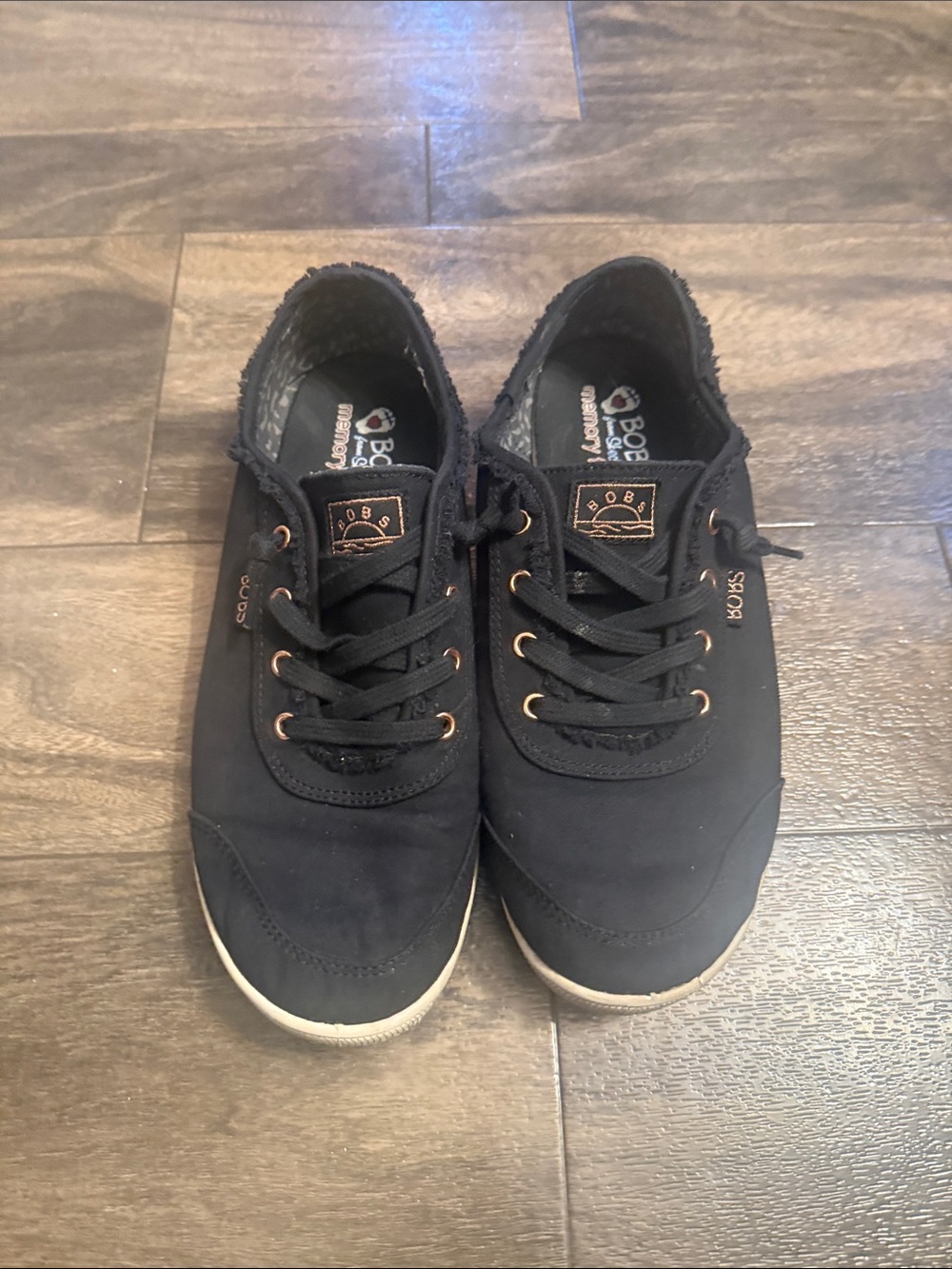 BOBS from Skechers Black Lace-Up Women's Sneakers